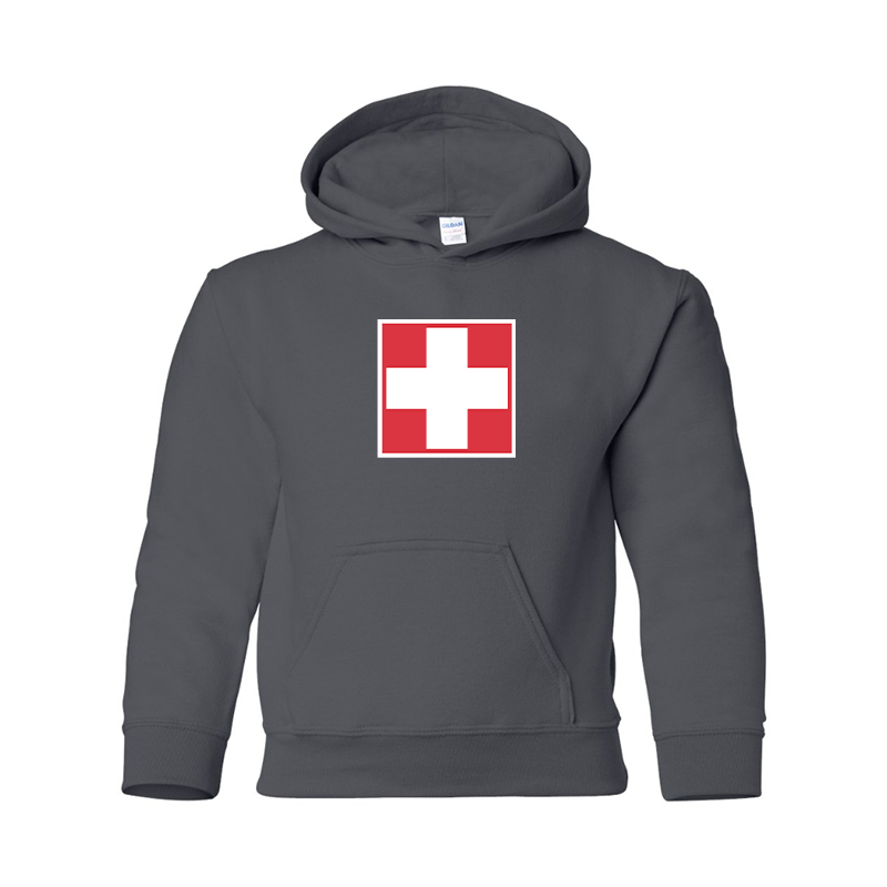 Youth Switzerland National Football Soccer Team  Gildan Heavy Blend  Hooded Sweatshirt